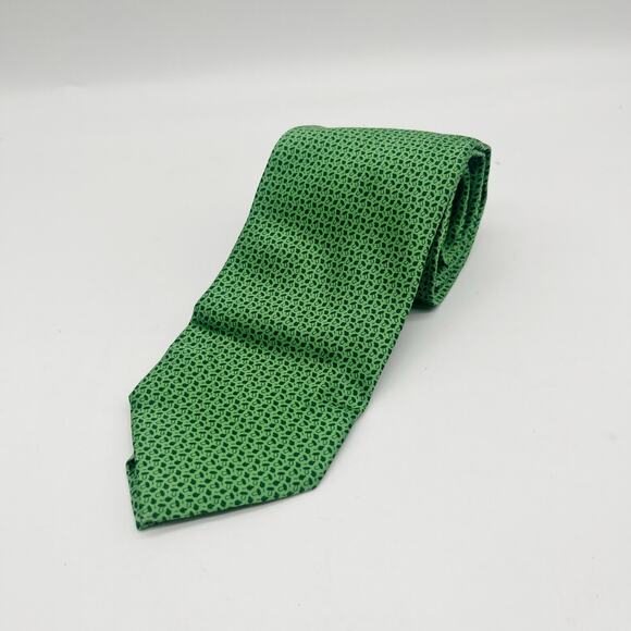Dunhill Silk Men's Tie Green Made in Italy - Picture 4 of 7